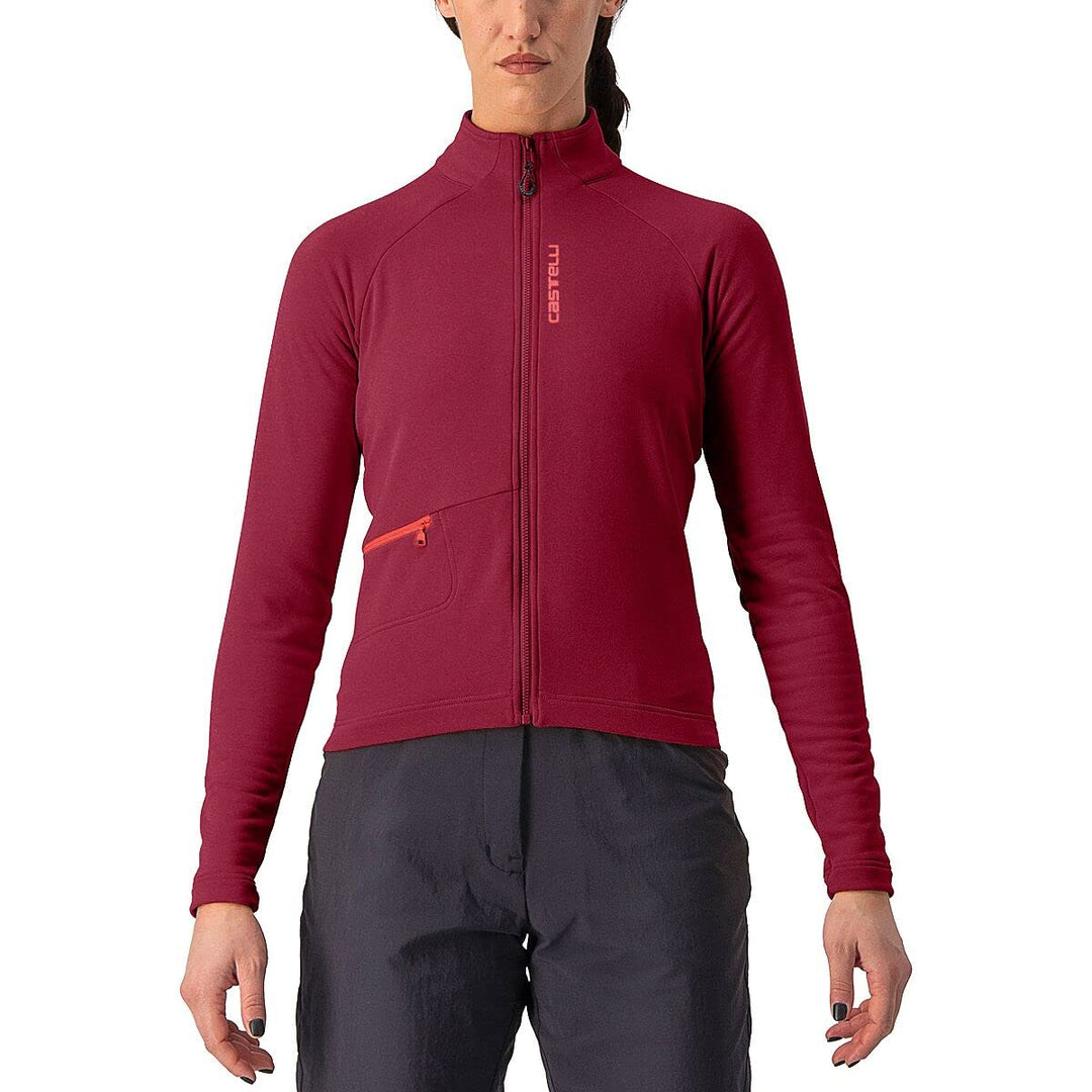 CASTELLI Damen Unltd Trail W JRS Sweatshirt L Bordeaux/Brilliant Pink, L Bordeaux/Brilliant Pink