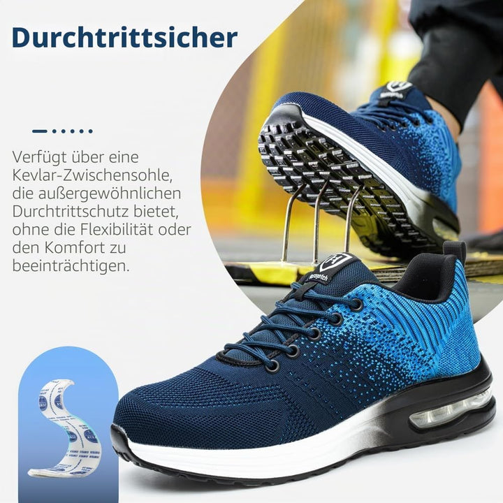 Nasogetch Sicherheitsschuhe Damen Herren Stahlkappenschuhe Arbeitsschuhe Sportlich Atmungsaktiv 37 E