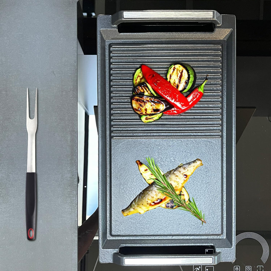 KKT KOLBE Grillplatte Grillpfanne Induktion Aluguss Aluminium Grillwendeplatte Schwarz Zubehör für I