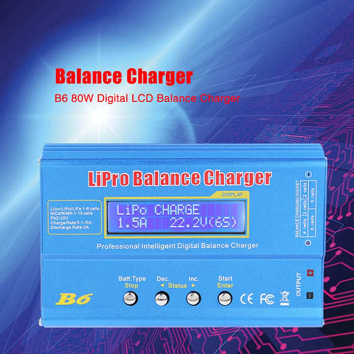 FTVOGUE B6 80W Digital LCD Balance Ladegerät Entlader Parallel Ladegerät für LLiPo NiMH RC Batterie