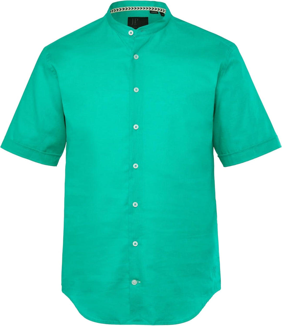 JP 1880 Herren grosse Grössen Übergrössen Menswear L-8XL Hemd, Halbarm, Leinenmix, Stehkragen, Moder