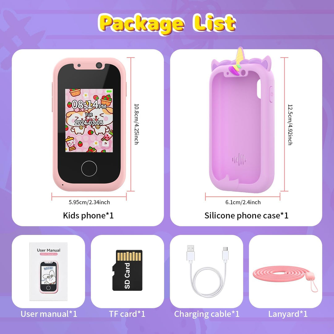 Kinder Handy, Ashfly Kinder Smartphone Spielzeug, Weihnachts Geschenke Spielzeug für 3 4 5 6 7 8 9 1