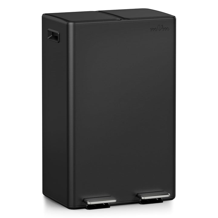 mVm Mülleimer Küche,60 Liter Treteimer,2 x 30 Liter Treteimer, 2 Fächer, Mülltrennsystem, Abfalleime