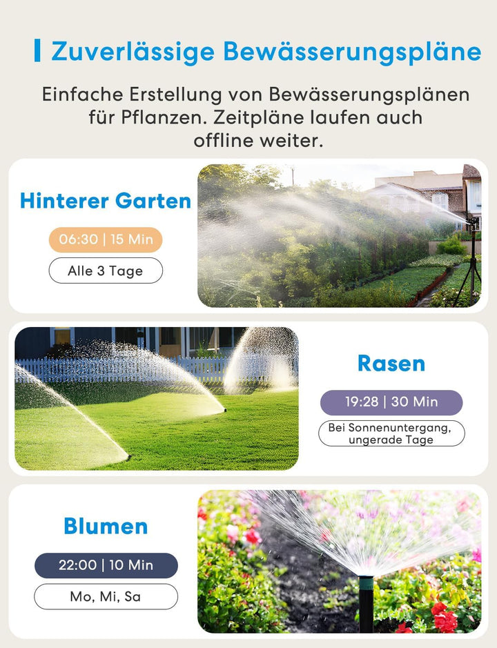 Meross Bewässerungscomputer WLAN | Hub MSH450/MSH400 Erforderlich | Automatische Bewässerung - APP S