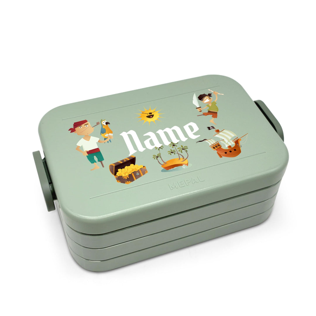 printplanet® Personalisierbare Brotdose „Layout Piraten“ – Lunchbox/Bento Box von Mepal – mit eigene