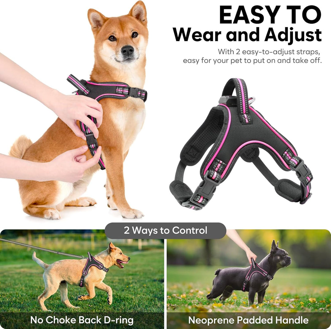 Light Up Light Hundegeschirr Leuchtend Aufladbar, LED Hundegeschirr Mit Griff, Reflektierende Brustg