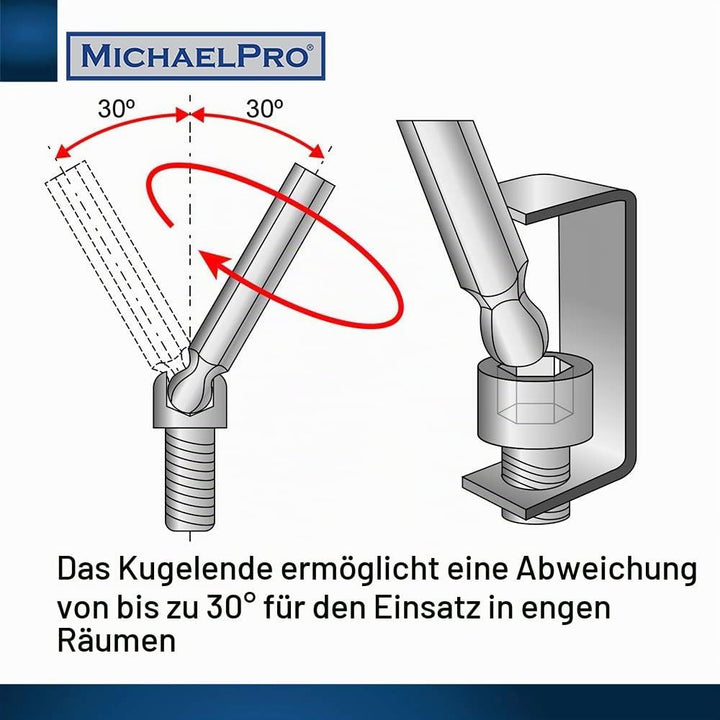 MichaelPro MP001044 Imbusschlüssel Satz 8-Teilig - Zweiseitiger Kugelkopf Imbusschlüssel Satz mit Gr