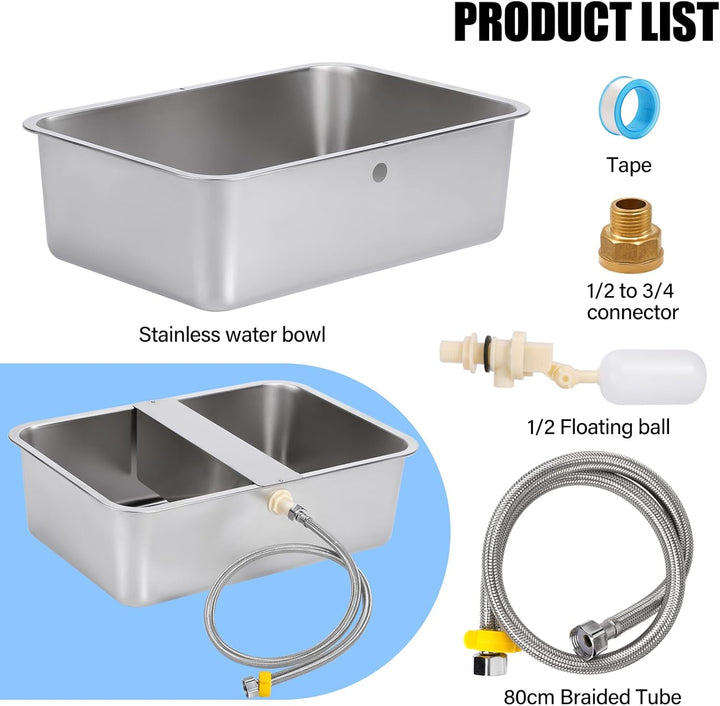 Hundebecken Automatischer Hundewasserspender,25 Liter Hundewasser im Freien Edelstahl-Wassernapf für