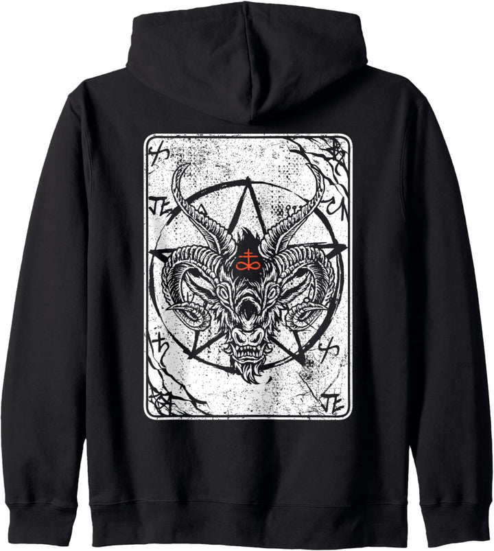 Baphomet Rückenabdruck Satan Antichrist Luzifer 666 Baphomet Kapuzenjacke