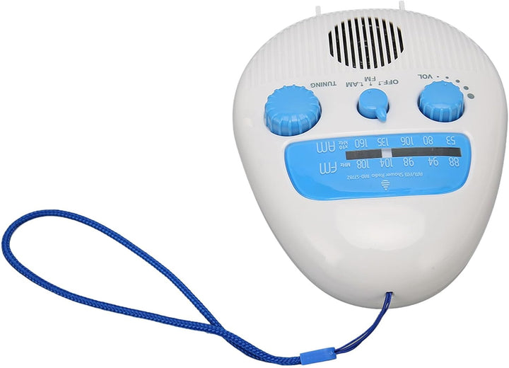 AM FM-Duschradio, Wasserdichtes Tragbares Duschradio mit Integriertem Lautsprecher, ABS-Material, Ei
