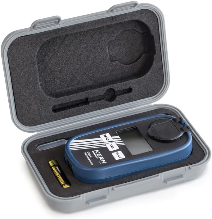 KERN &amp; SOHN Digitales Refraktometer KERN ORM 1SU – Frucht- und Traubenzucker (Abmessungen (B×T×H) 12