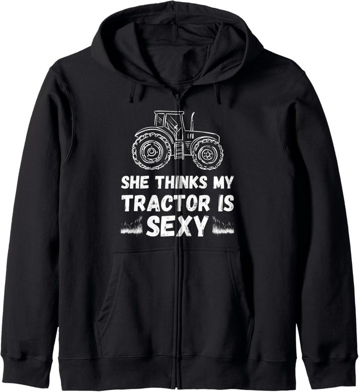 Sie denkt, dass mein Traktor sexy ist Lustiger Bauernhof Kapuzenjacke