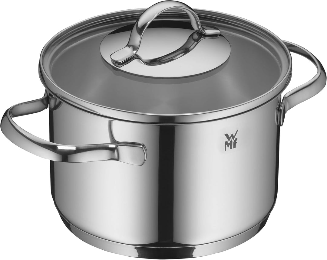 WMF Aparto Kochtopf klein 16cm, mit Glasdeckel, Bratentopf, Induktionsgeeignet, 1,4l, Cromargan Edel