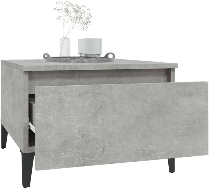 FIRBNUS Beistelltische 2 STK. Betongrau Beistelltisch Sofa Beistelltisch mit Schublade Beistelltisch