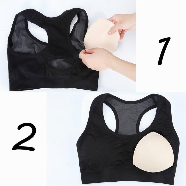 SERMICLE BH Pad Einlagen 4 Paar, BH Pads genäht gepolstert für Sport BH A/B oder C/D, D/E Cup Beige