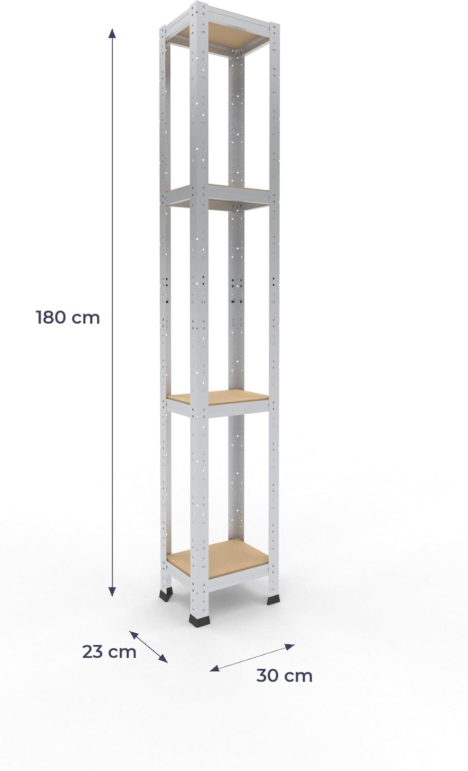 shelfplaza® 180x30x23cm Home Schwerlastregal verzinkt/Metallregal mit 4 Böden/Kellerregal Metall, Ga