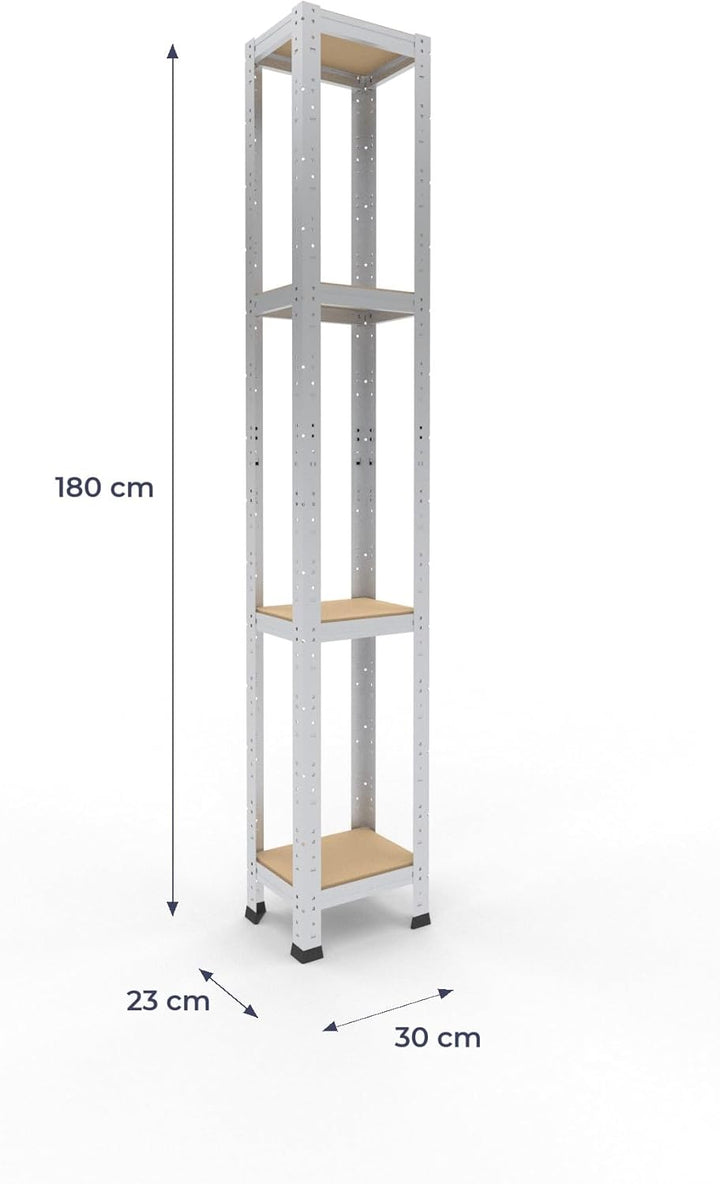 shelfplaza® 180x30x23cm Home Schwerlastregal verzinkt/Metallregal mit 4 Böden/Kellerregal Metall, Ga