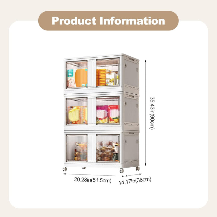 Ergocar Faltbare Aufbewahrungsbox, Stapelbare Kunststoff Aufbewahrungsbox mit Rollen, Fünfseitige Öf