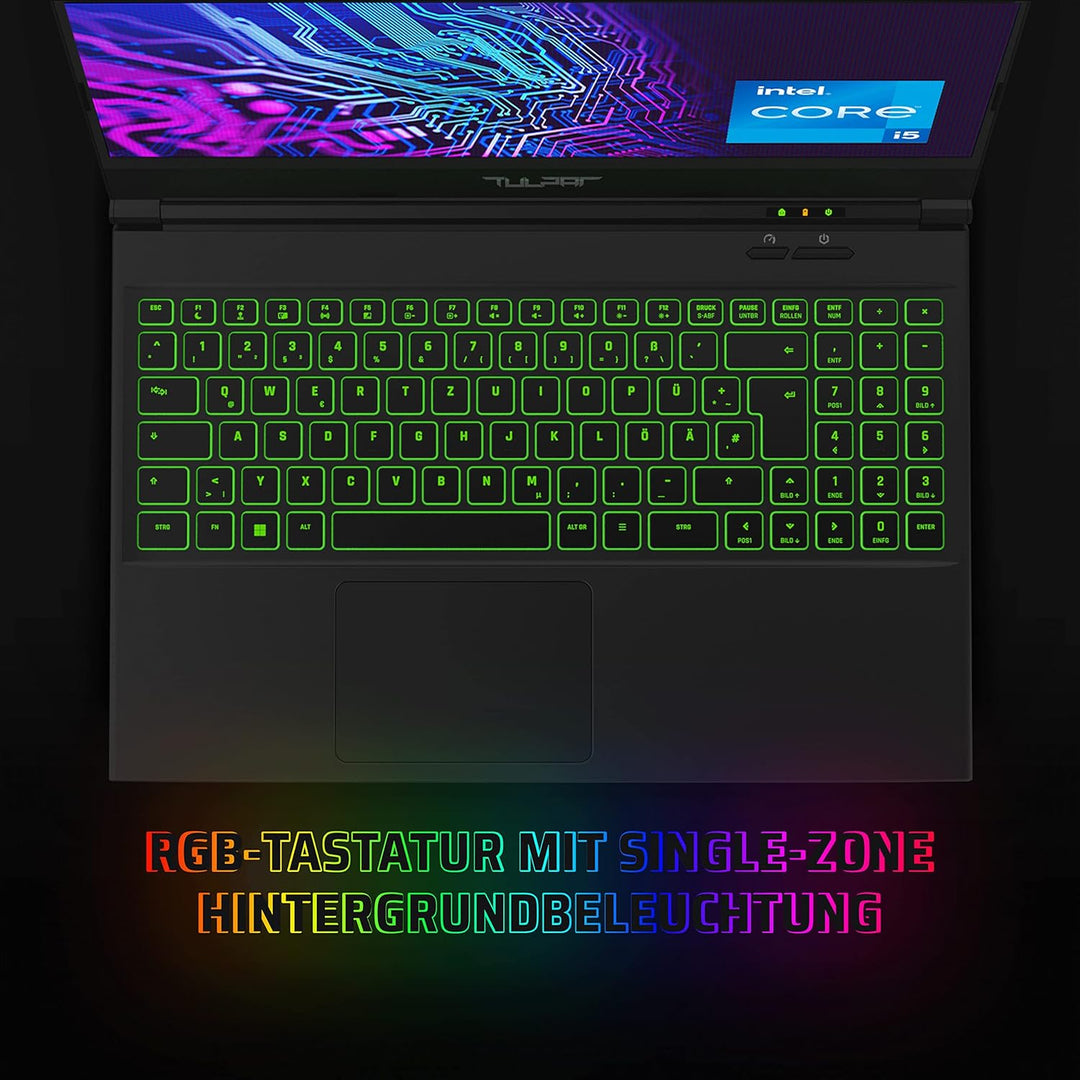 TULPAR A5 V19.2.9 Gaming Laptop | 15,6'' FHD 1920X1080 144HZ IPS LED-Display | Intel Core i5 12500H