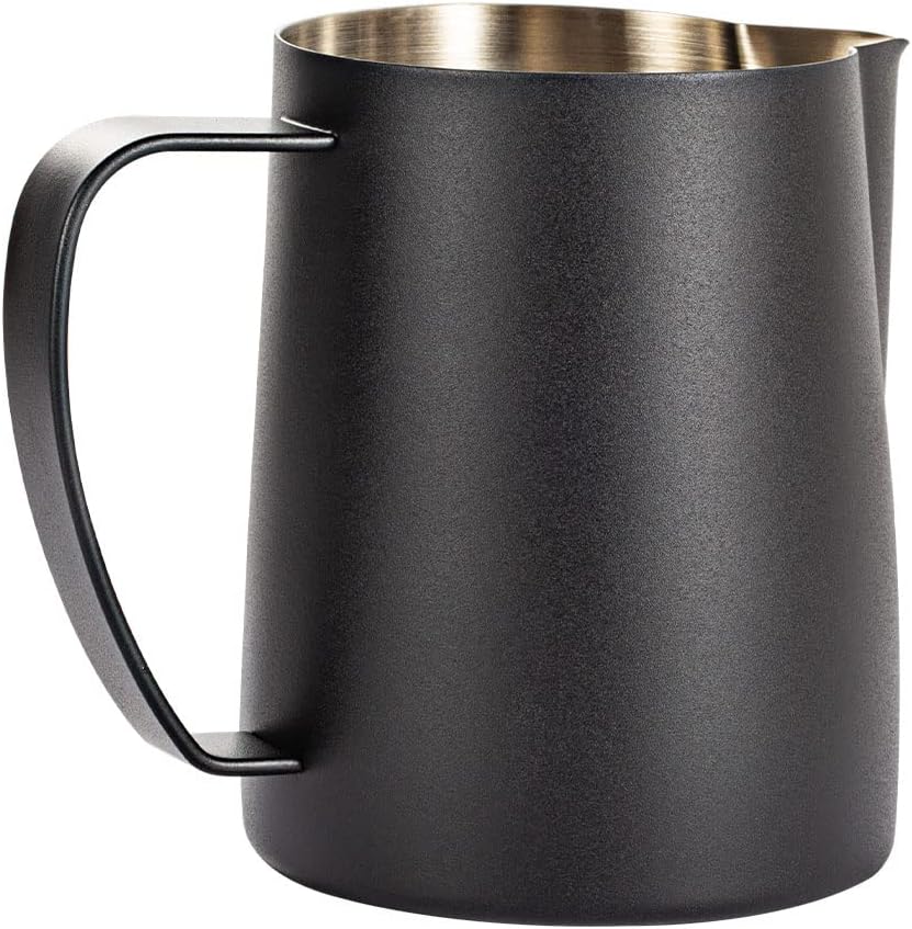 Milchaufschäumkrug, 350 ml Edelstahl, Espresso-Dampfkrug, Kaffee, Cappuccino, Barista, Dampfkrug, Mi
