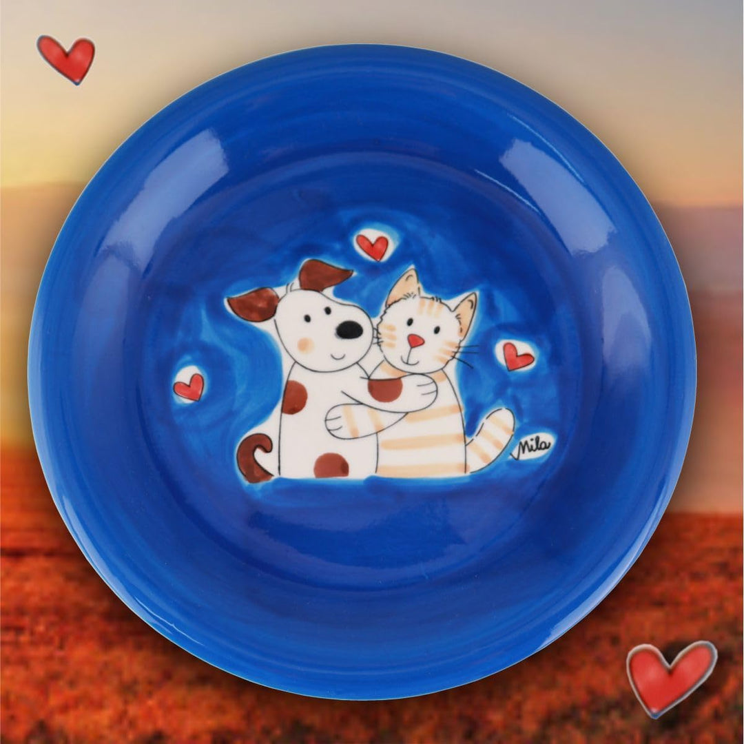 440s Mila Keramik-Teller Cat & Dog Love | MI-84309
