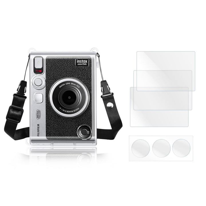 Rieibi Zubehör für Fujifilm Instax Mini Evo Sofortbildkamera, Geschenkpaket inklusive transparenter