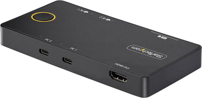 StarTech.com 2-Port USB-C KVM-Switch, EIN 4K 60Hz HDMI Monitor, 100W Power Delivery Pass-Through für