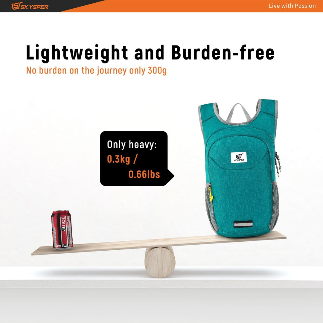SKYSPER Faltbarer Rucksack 10L Ultraleicht Tagesrucksack Daypack Wanderrucksack Klein Outdoorrucksac
