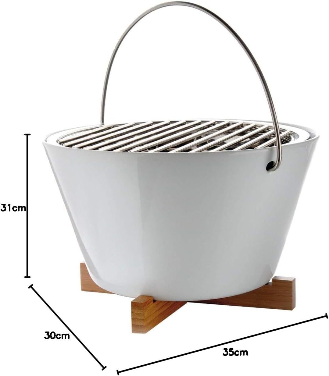 EVA SOLO | Tischgrill Porzellan White | Praktischer Griff | White Weiss, Weiss