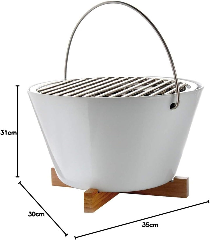 EVA SOLO | Tischgrill Porzellan White | Praktischer Griff | White Weiss, Weiss