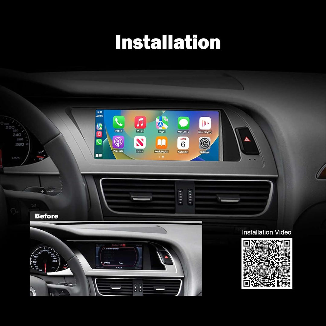 Erisin 8-Kern 4GB+64GB Qualcomm 8.8 Zoll Android 14 Autoradio mit GPS Navi für Audi A4 S4 RS4 2009-2