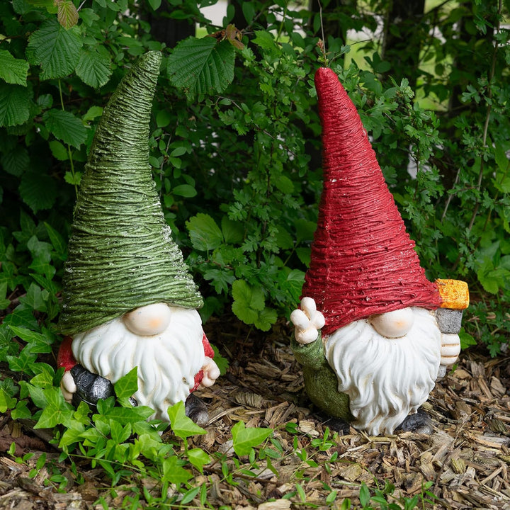 Lemodo Wichtel mit Vogelhaus | Weihnachtswichtel aus Magnesia | Wichtel Figur 42,5 cm hoch | Tomte m