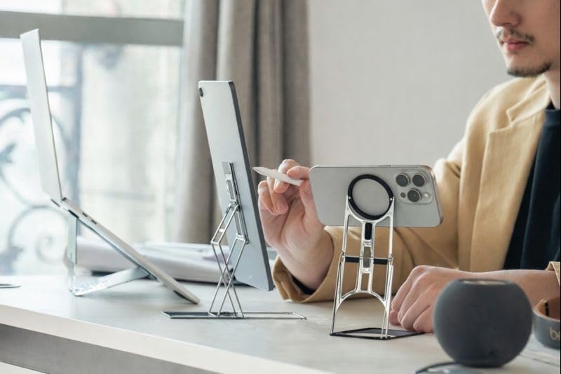 Paper-Thin MacBook Stand, Laptop Riser, Slim Portable Ergonomic Ventilated Stand, 6 Adjustable Heigh