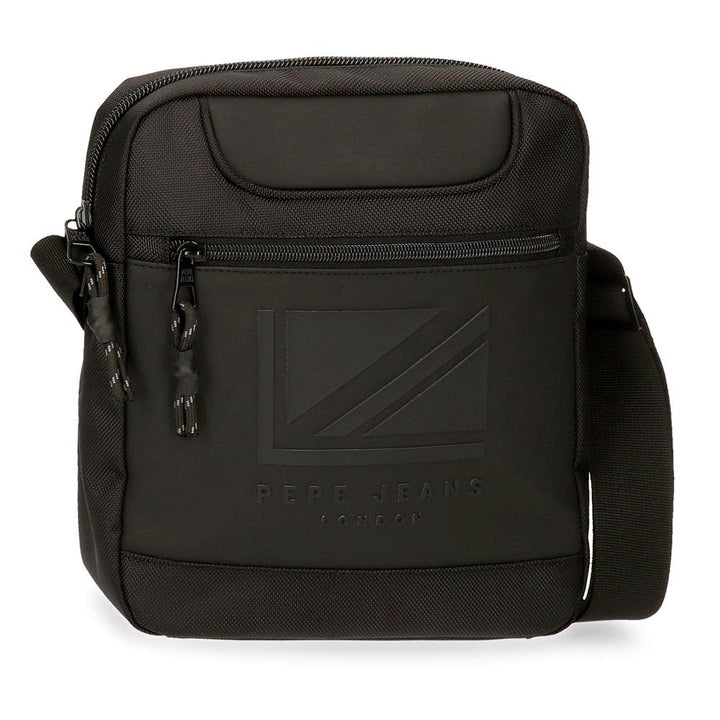 Pepe Jeans Bromley LDN Umhängetasche für Tablets, Schwarz, 23 x 27 x 7 cm, Polyester mit Details aus