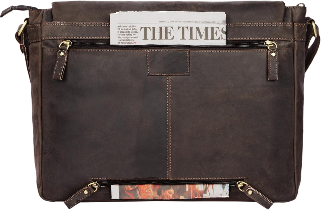 STILORD 'Patrick' Vintage Schultertasche aus echtem Rinds-Leder, mit Laptopfach, Umhängetasche aufst
