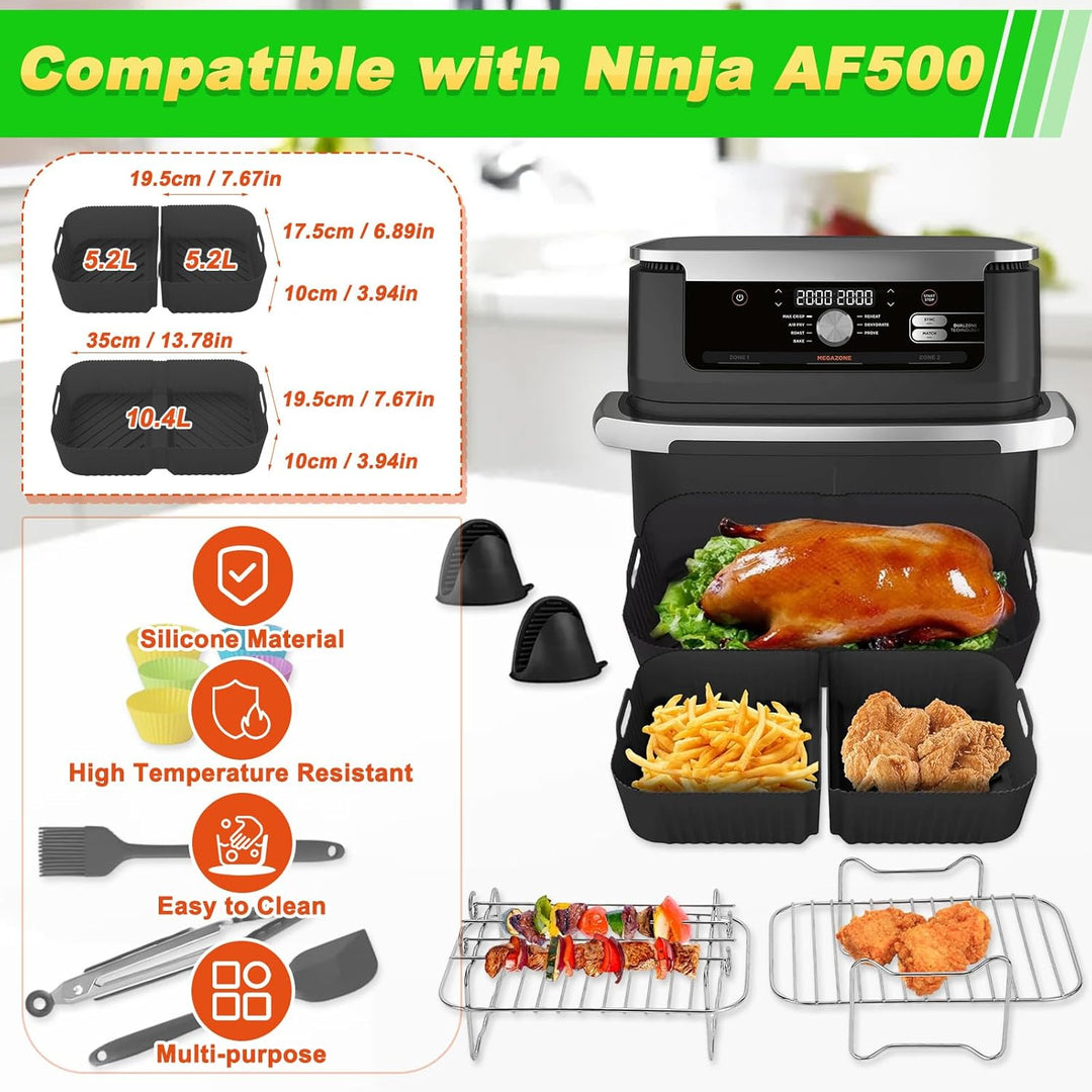 Heissluftfritteuse Zubehör 10.4L, Foodi Flexdrawer AF500EU Dual Zone Airfryer Zubehör, Auflaufform A