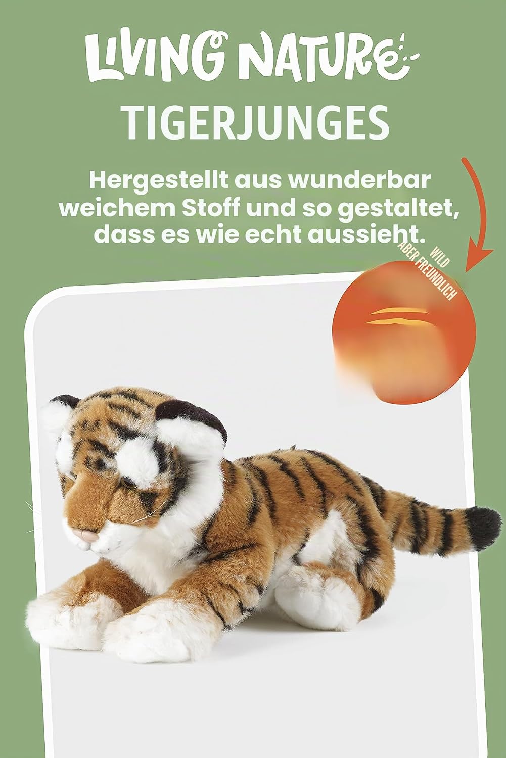 Living Nature Stofftier - Tigerjunges (25cm) S Tiger-Stil, S Tiger-Stil