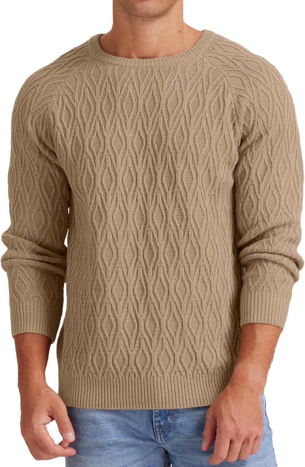 Sailwind Herren Strickpullover Zopfstrick Rundhalsausschnitt Warm Langarmpullover Herren Tops Winter