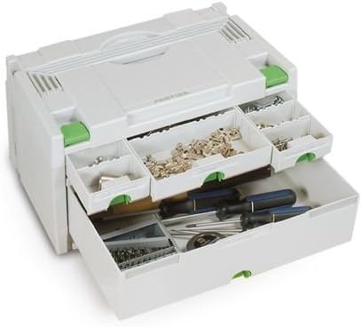 Festool SORTAINER SYS 3-SORT/4 (mit Schubladen, Trennstege pro Schublade, Etikettenhalter, Beschrift