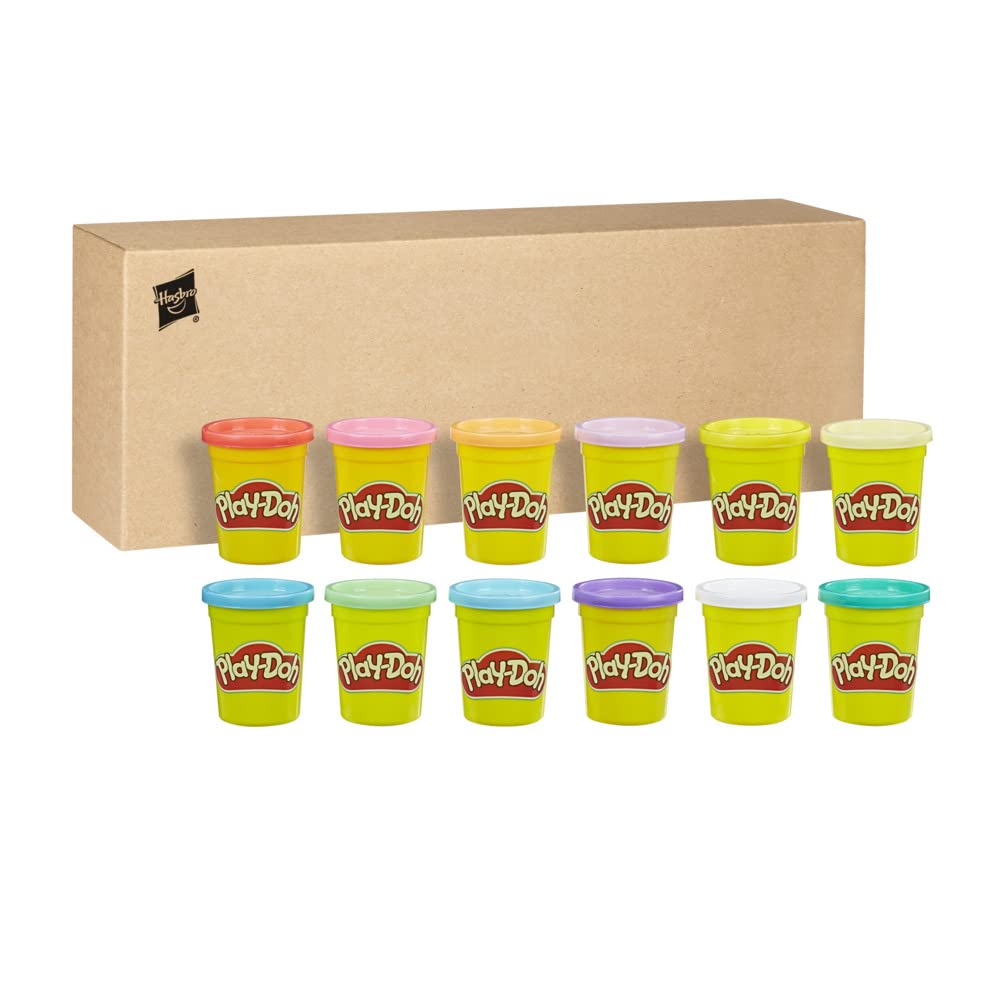 Play-Doh E4831F03 12er-Pack mit Spielknete in Frühlingsfarben, 112g-Dosen in recycelbarer Verpackung