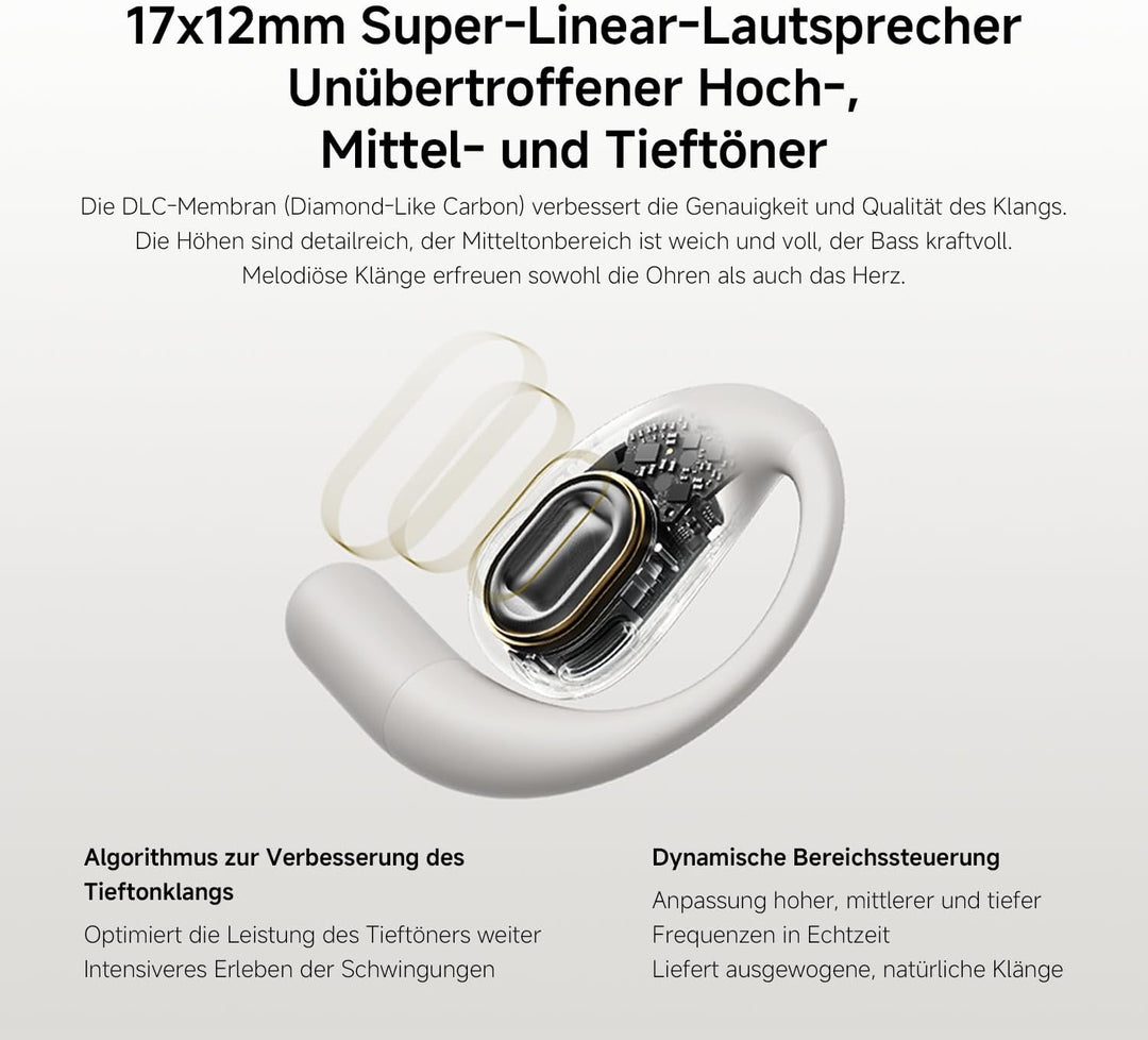 Xiaomi OpenWear Stereo - Leichter Bluetooth Open Ear Kopfhörer für den ganzen Tag mit 7.5 + 38.5 Stu
