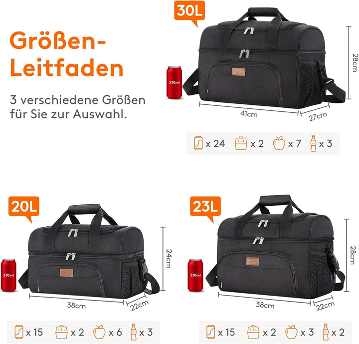 Lifewit Kühltasche Gross Einkaufstasche Faltbar Cooler Bag Sportliche Kühlbox Isoliertasche Double D