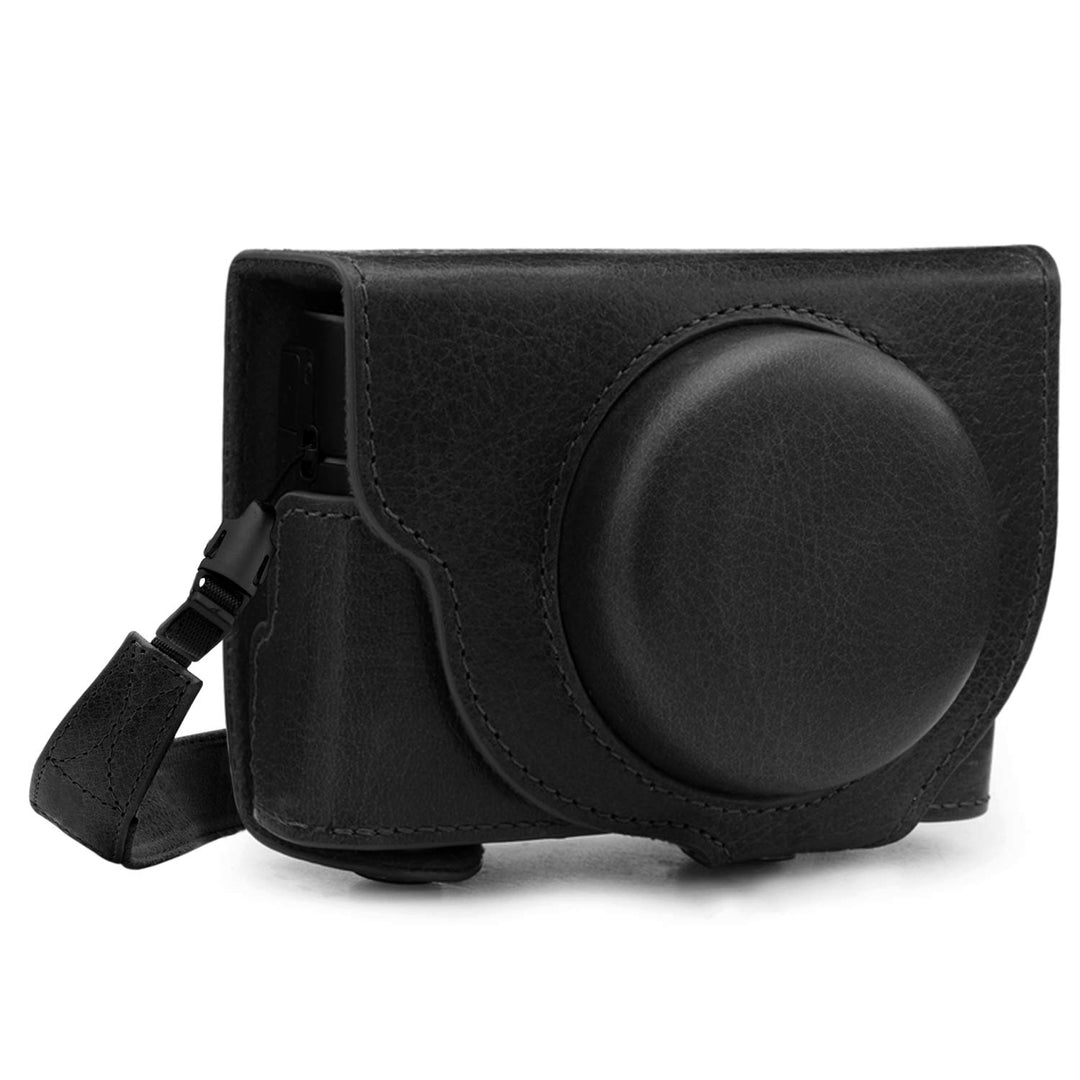 MegaGear MG1729 Ever Ready Echtleder Kameratasche mit Trageriemen kompatibel mit Sony Cyber-Shot DSC