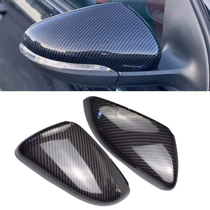 1 Paar Spiegelkappen Links Rechts Seitenspiegel Abdeckkappen für Golf 6 MK6 für Touran (Kohlefaser),