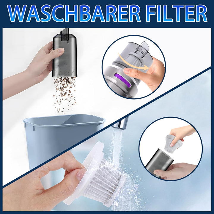 4-in-1 Kabelloser Handstaubsauger, Auto-Staubsauger, 22000PA Starke Saugkraft Mini-Staubsauger, Stau