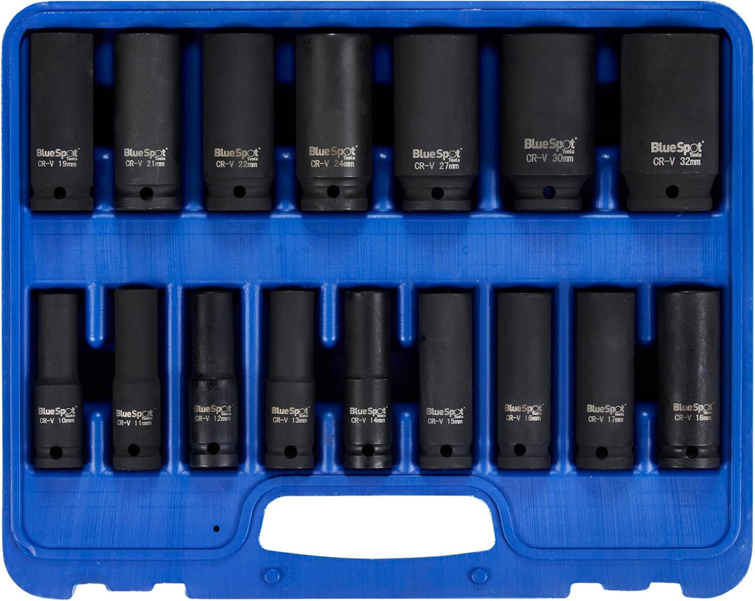BlueSpot Tools 01550 Stecknüsse, metrisch, tief, 10-32 mm
