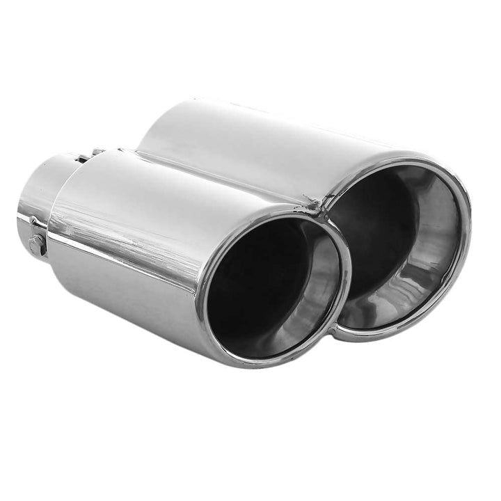 Doppel Auspuffblende Endrohr Auspuff Universell Schalldampfer Doppelendrohr Endrohrblende Sport Spor