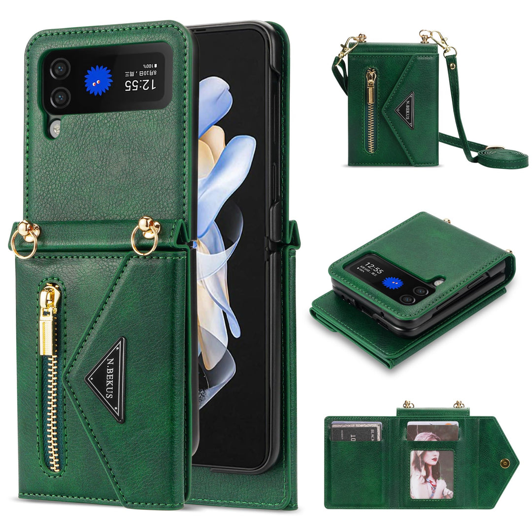 UDBKKDX Handyhülle für Samsung Galaxy Z Flip 3, Schutzhülle Mattes Leder mit Standfunktion hülle Kam