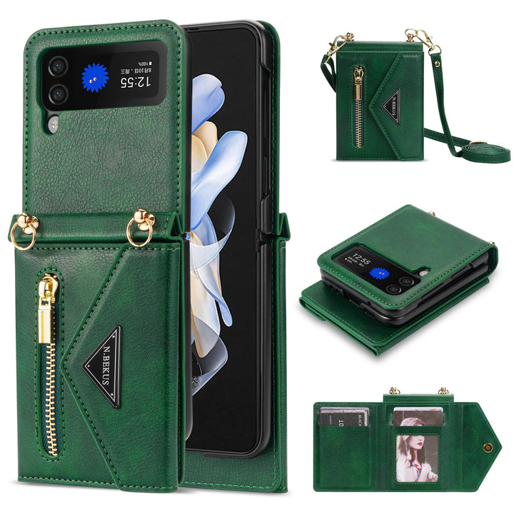 UDBKKDX Handyhülle für Samsung Galaxy Z Flip 4, Schutzhülle Mattes Leder mit Standfunktion hülle Kam