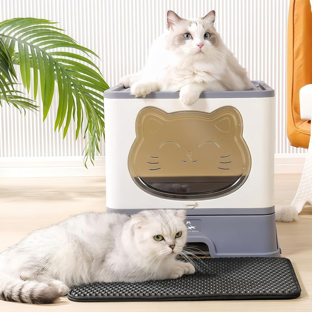 Vollständig Geschlossene Geruchsfreie Indoor-Katzentoilette mit Dach/Deckel,Katzenklo in Gross,Cat L
